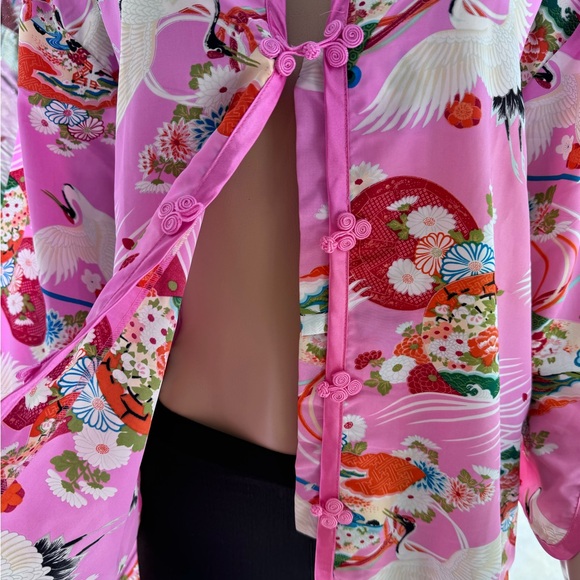 Suzanne Somers Loungewear Collection Pink Kimono Top Plus Size 1X Toggle Closure - Picture 2 of 6